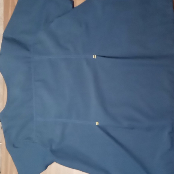 WonderWink Plus Navy w Yellow Accents Scrub Top 4X (28/30) - Picture 2 of 5